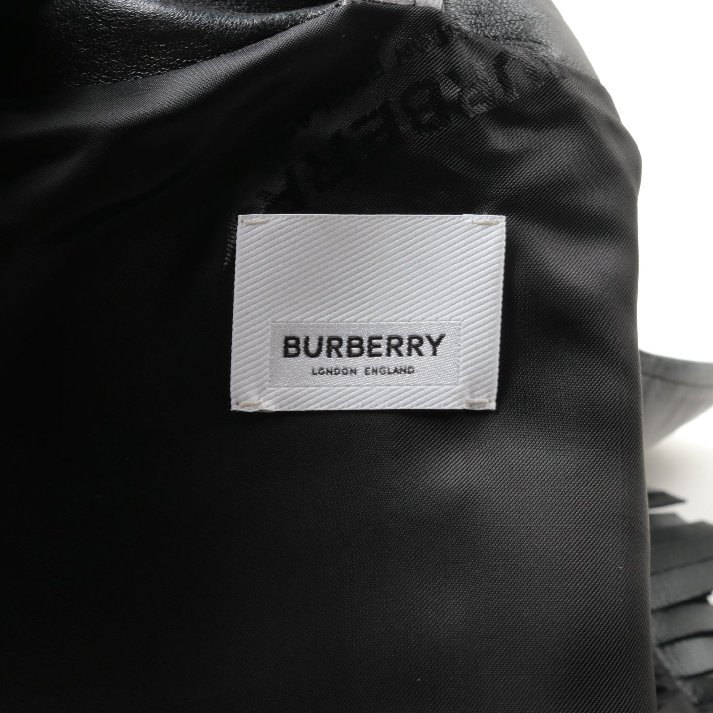 フリンジ レザージャケット ラムレザー ブラック バーバリー アウター BURBERRY