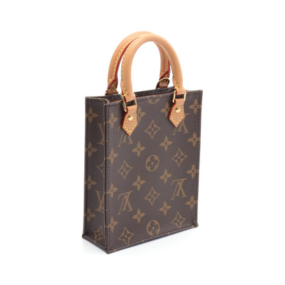 プティット サックプラ モノグラム ハンドバッグ PVC レザー ブラウン 2WAY ルイヴィトン バッグ LOUIS VUITTON