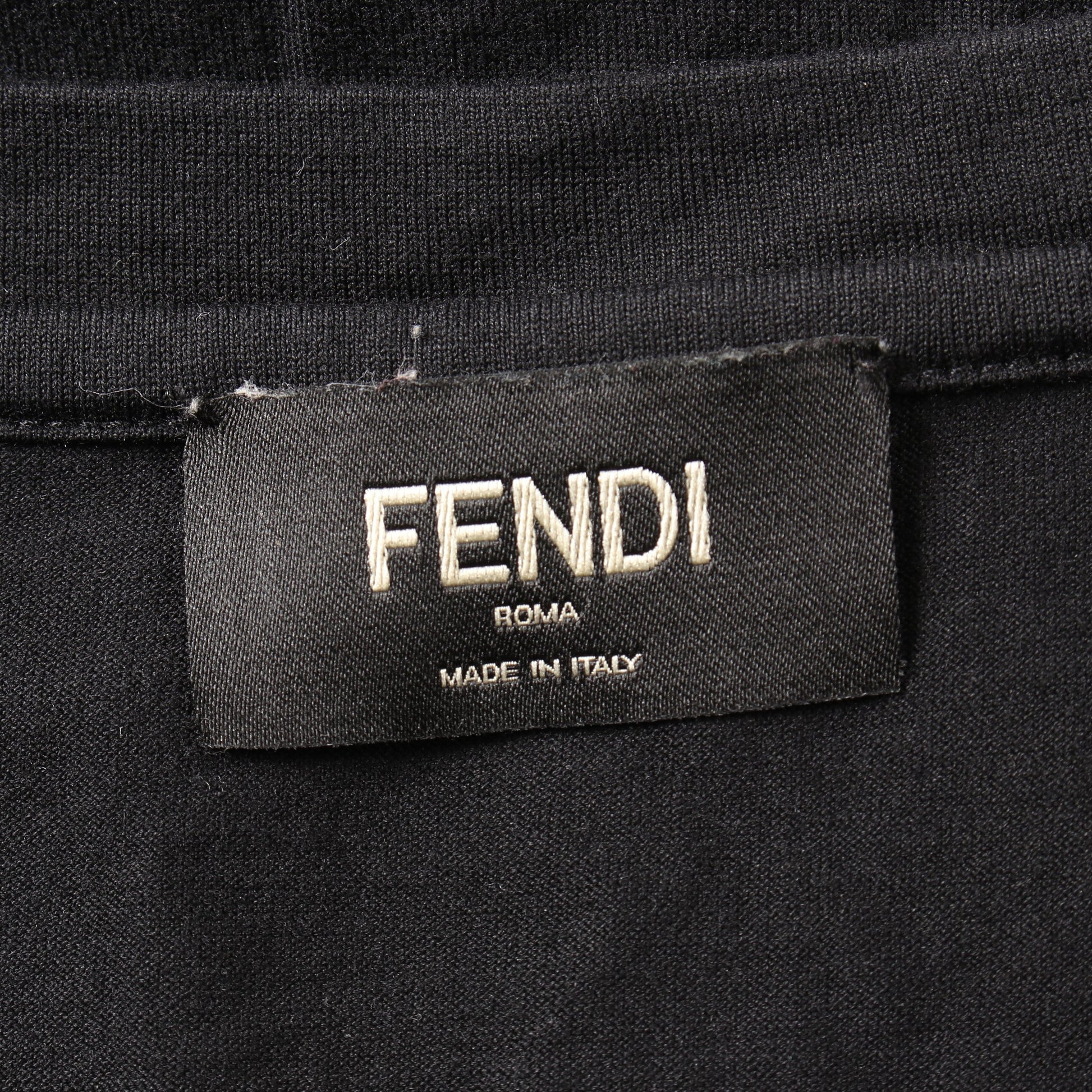 ROMA AMOR Tシャツ コットン ブラック マルチカラー フェンディ トップス FENDI