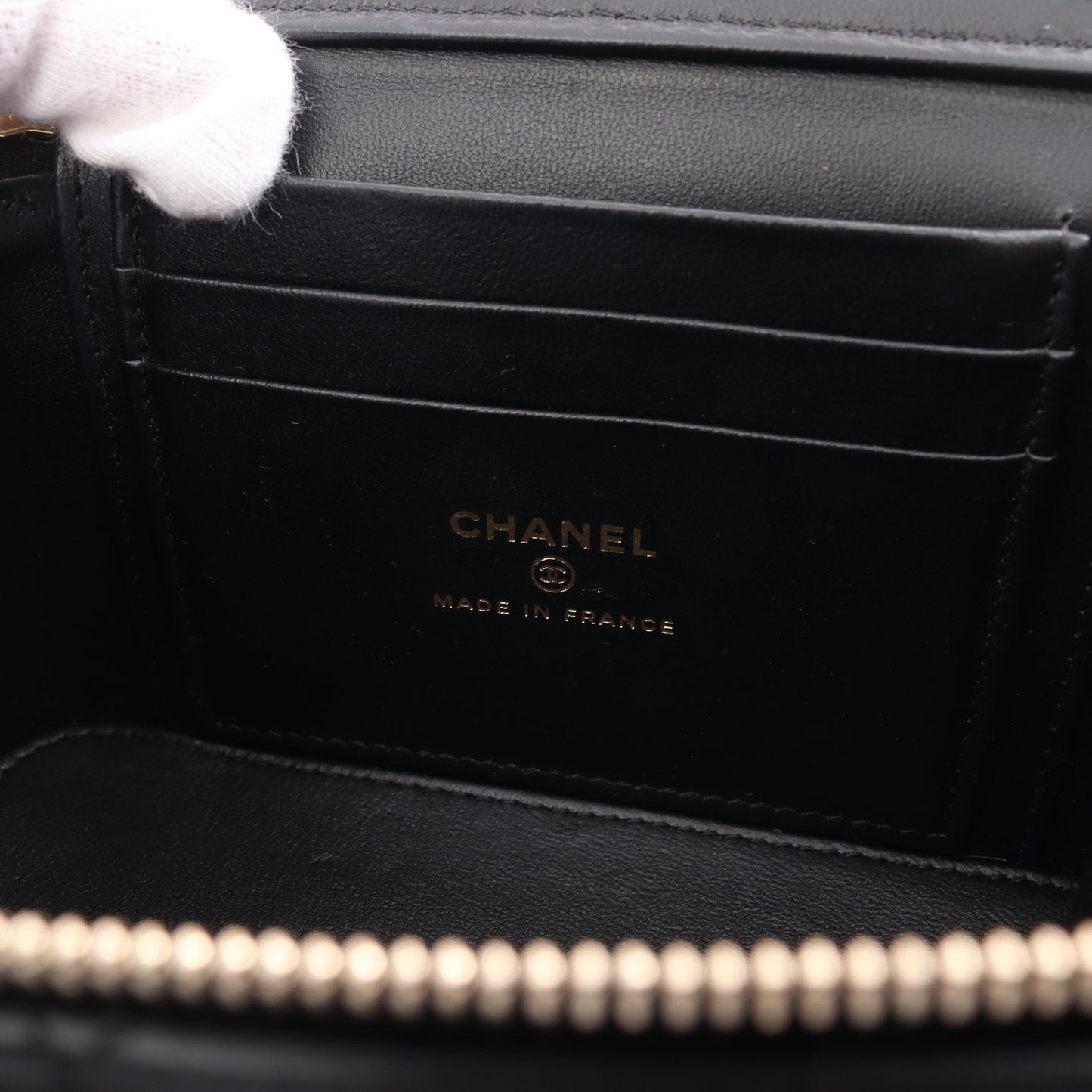 マトラッセ バニティバッグ チェーンショルダーバッグ ラムスキン ブラック ゴールド金具 2WAY シャネル バッグ CHANEL