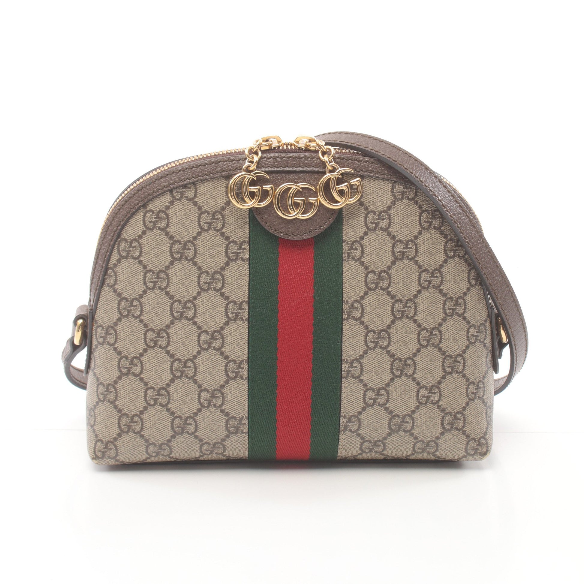 オフィディア GGスプリーム ショルダーバッグ PVC レザー ベージュ ダークブラウン マルチカラー グッチ バッグ GUCCI