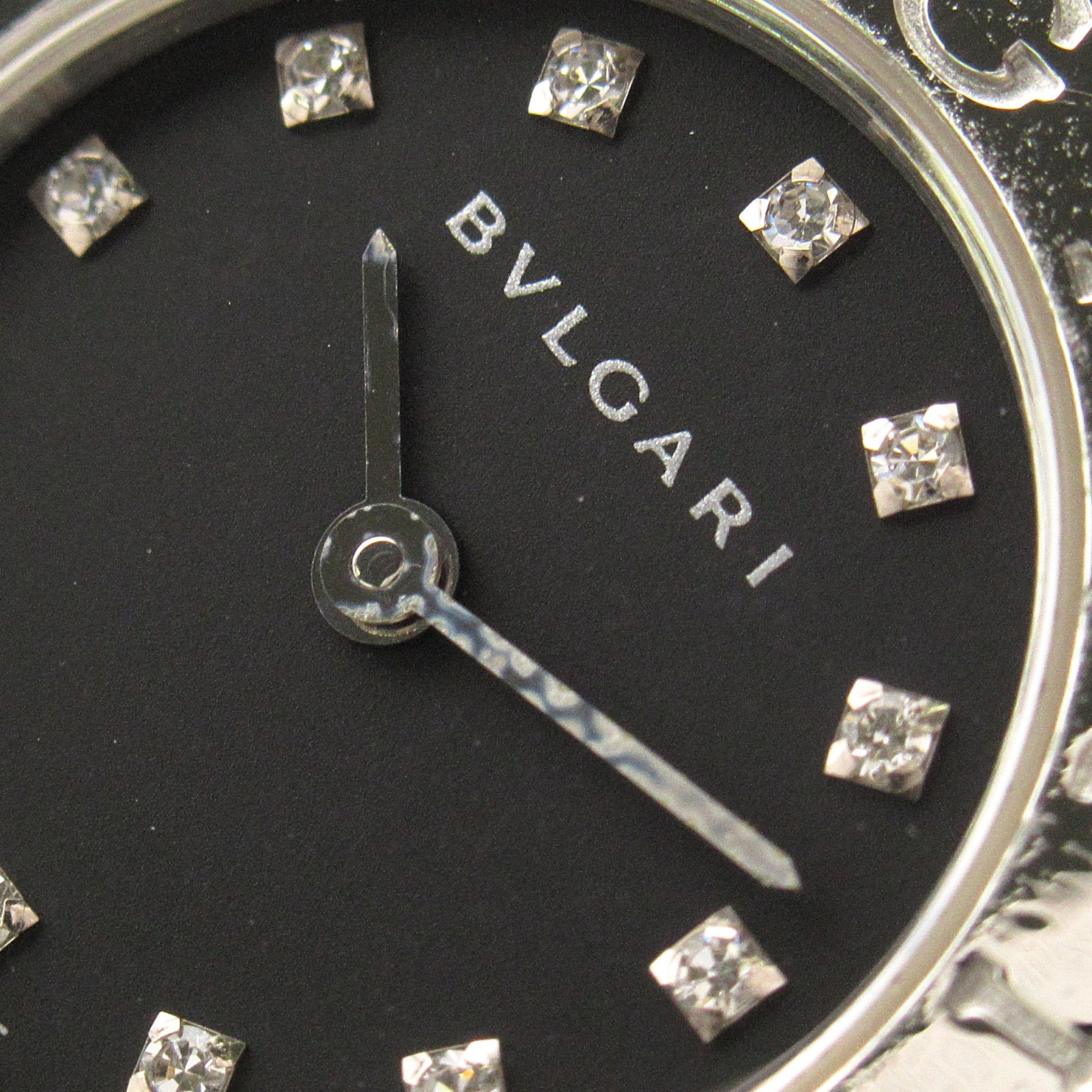 ブルガリブルガリ 12Pダイヤ レディース 腕時計 クオーツ ステンレススチール ブラック ブルガリ 時計 BVLGARI