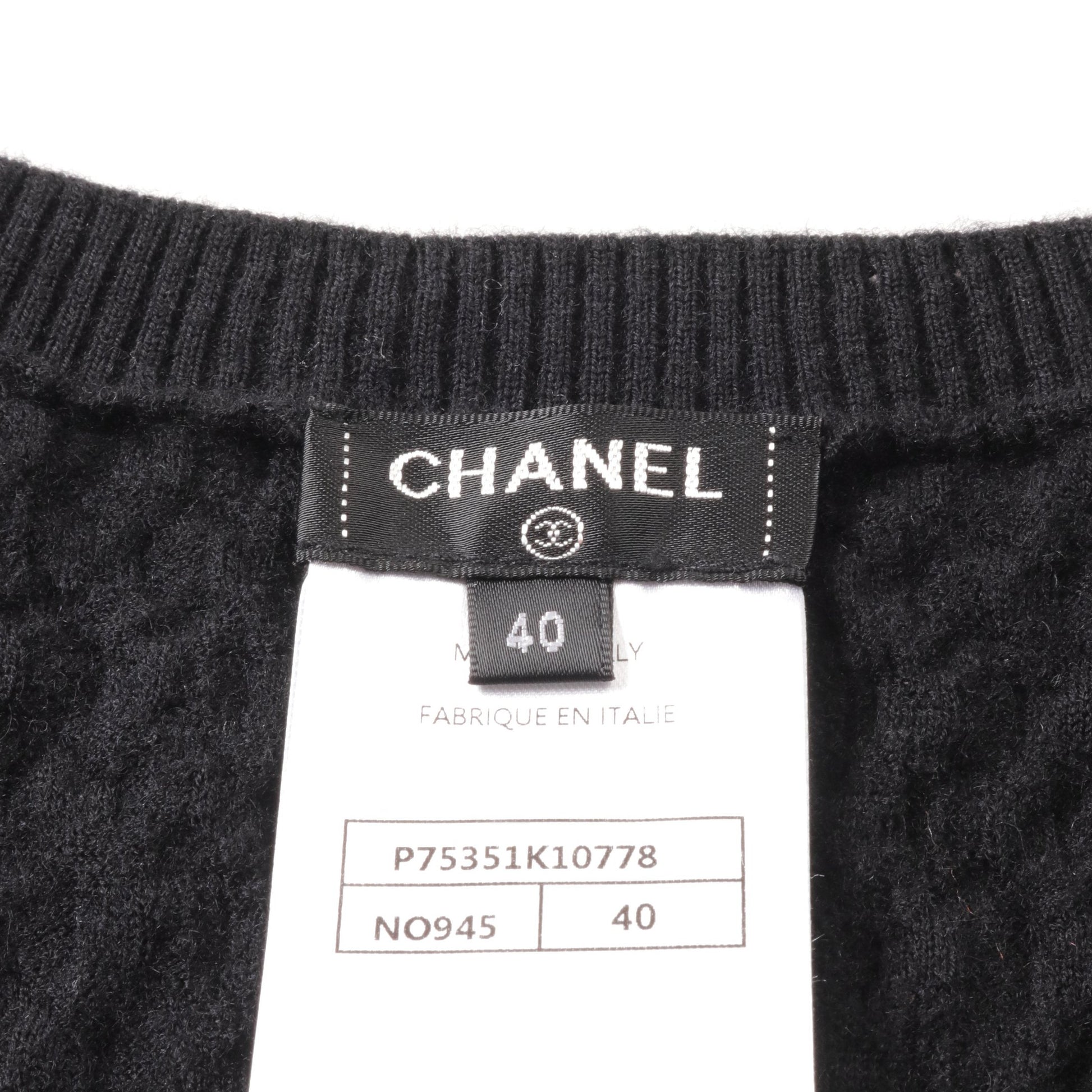 ニット タンクトップ カシミヤ ブラック シャネル トップス CHANEL