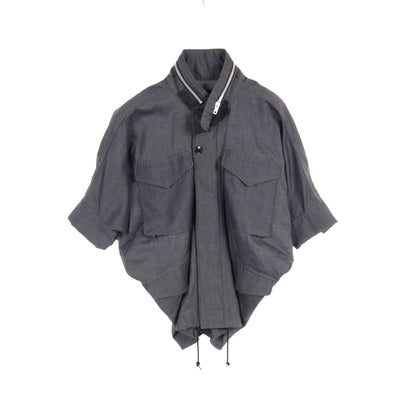 ブルゾン 半袖 ウール モヘヤ グレー ジュンヤワタナベコムデギャルソン アウター JUNYA WATANABE COMME des GARCONS