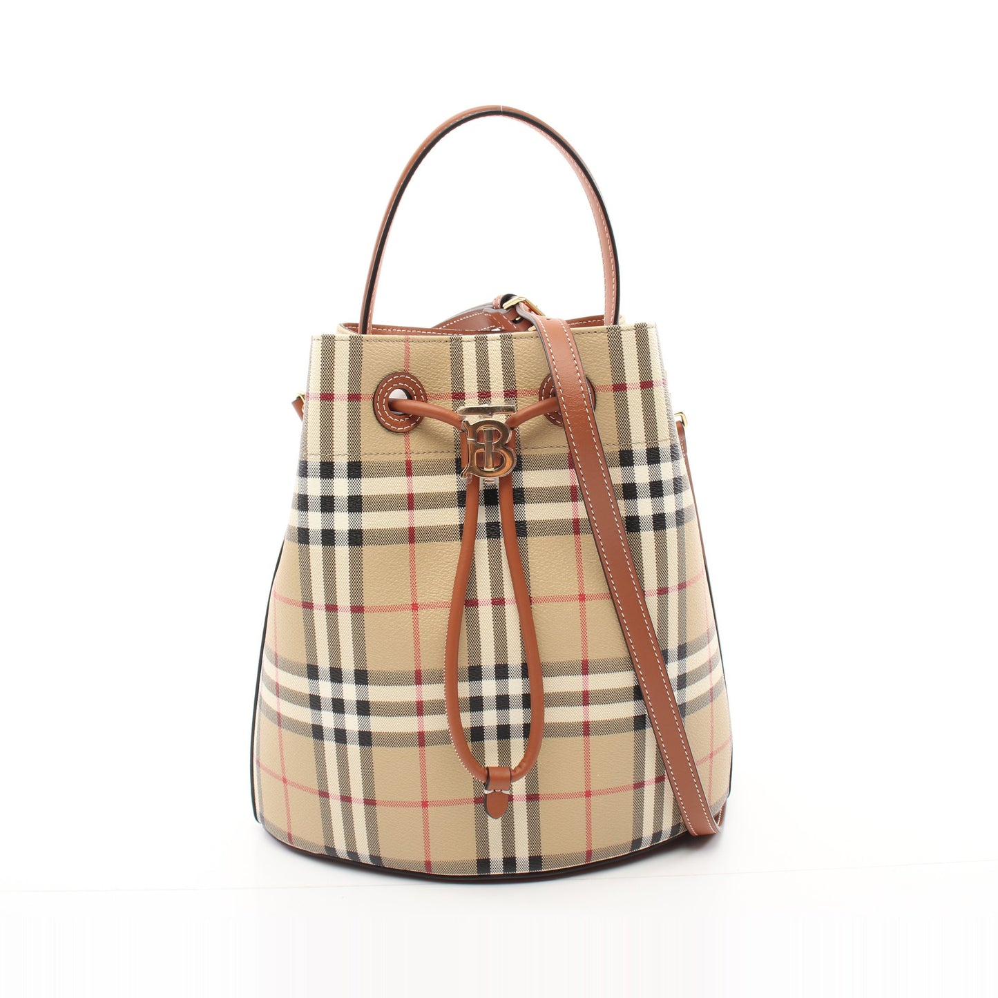 スモール TB バケット ヴィンテージチェック ハンドバッグ PVC レザー ベージュ マルチカラー 2WAY バーバリー バッグ BURBERRY