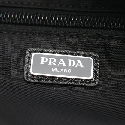 TESSUTO + SAFFI トラベルポーチ クラッチバッグ セカンドバッグ ナイロン サフィアーノレザー ブラック プラダ バッグ PRADA