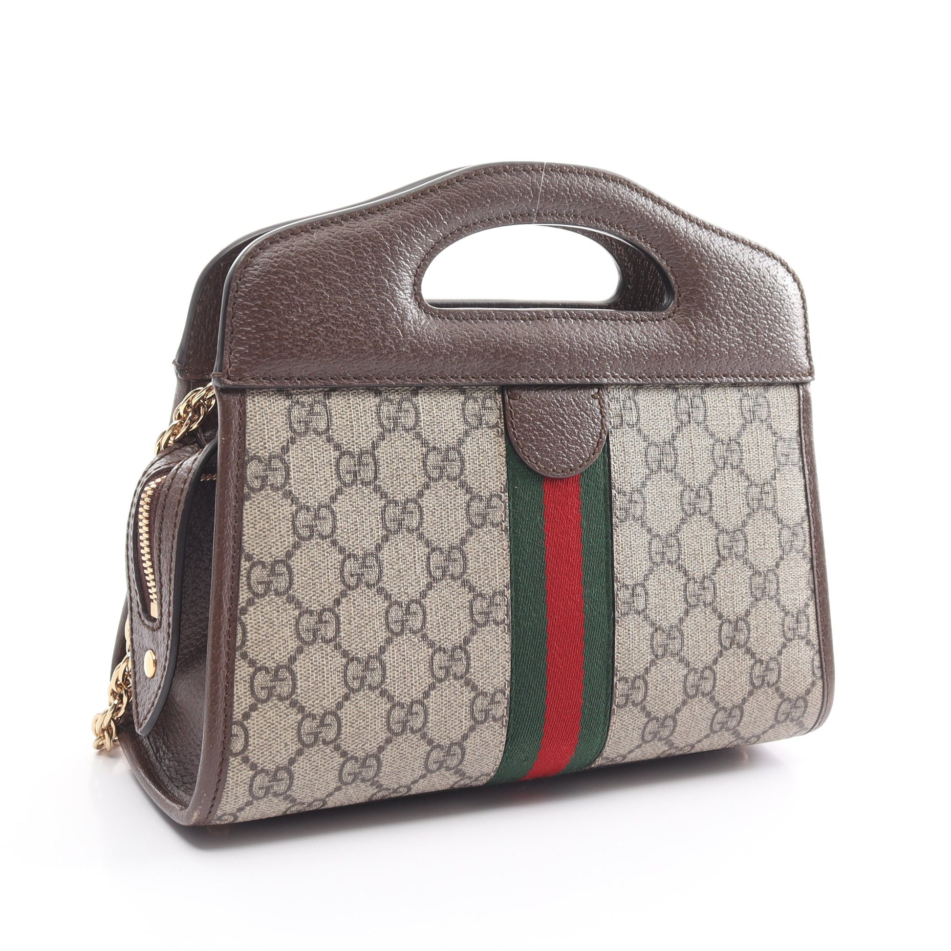 オフィディア GGスプリーム ハンドバッグ PVC レザー ベージュ ブラウン マルチカラー 2WAY グッチ バッグ GUCCI