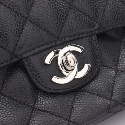 マトラッセ チェーンショルダーバッグ キャビアスキン ブラック シルバー金具 シャネル バッグ CHANEL