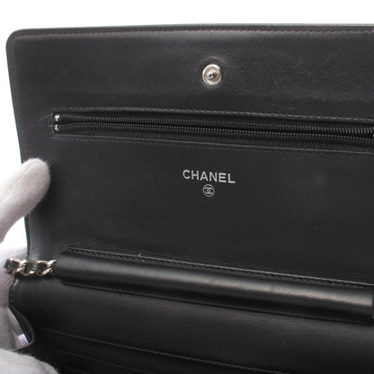 ココマーク チェーンウォレット キャビアスキン ブラック シルバー金具 シャネル バッグ CHANEL
