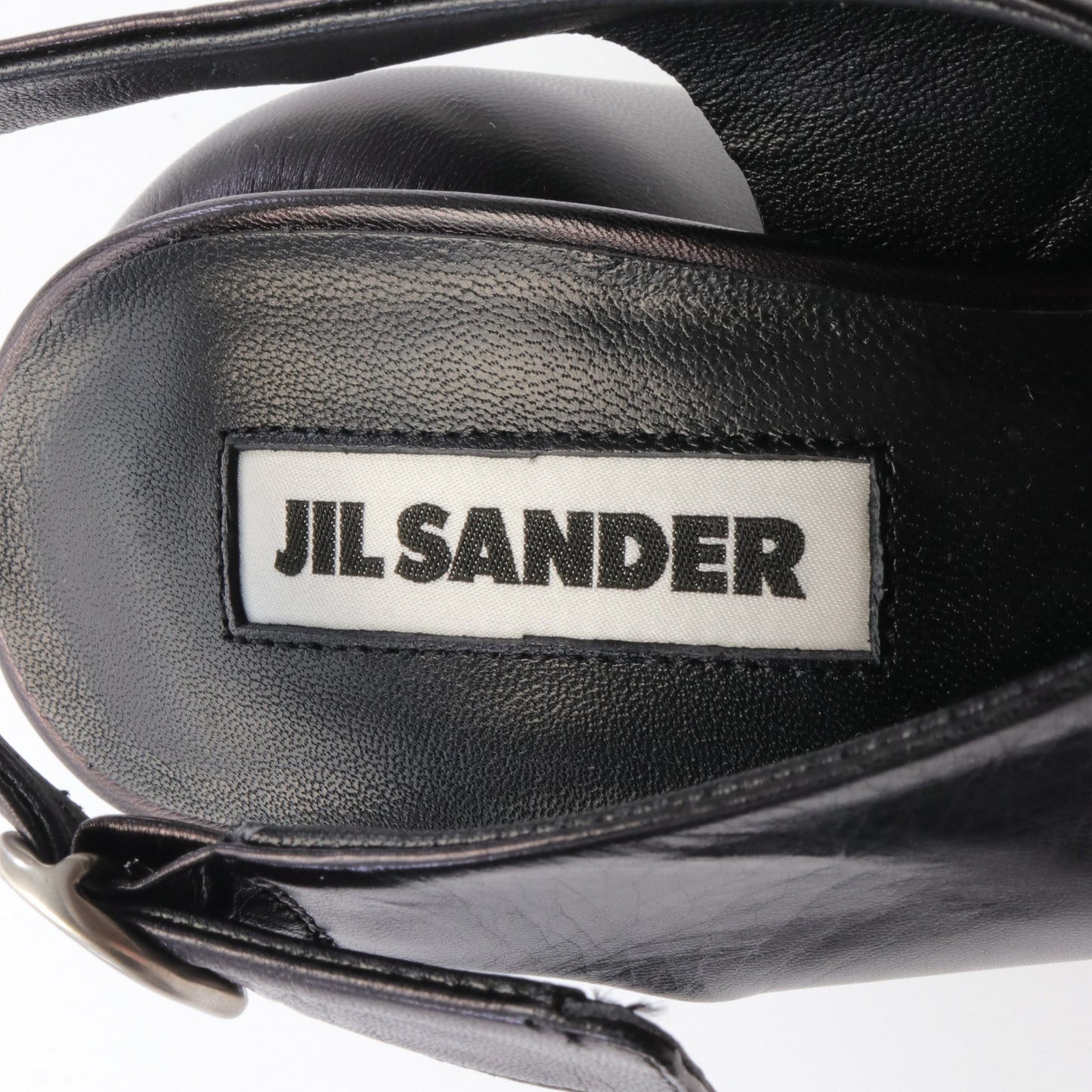 チャンキーヒール サンダル レザー ブラック ジルサンダー シューズ JIL SANDER