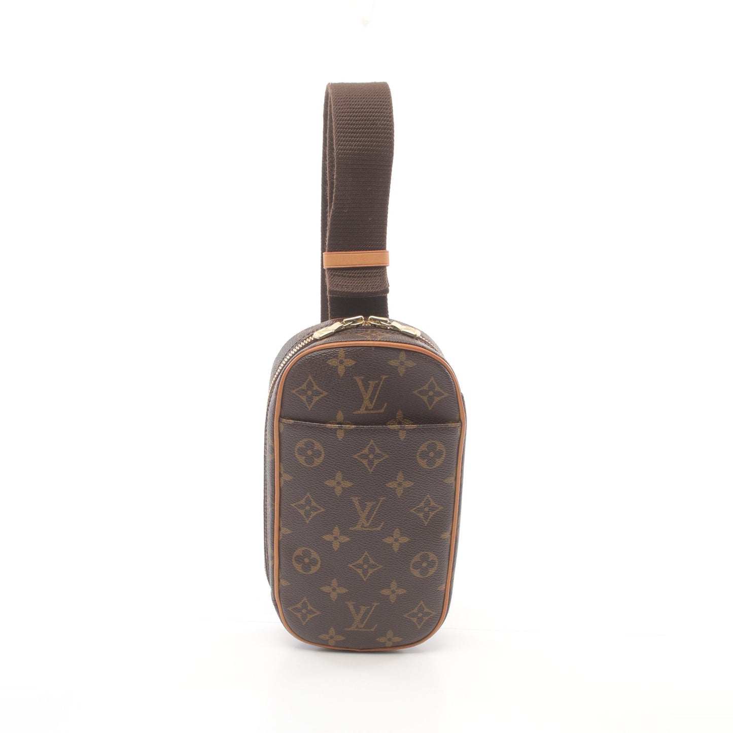 ポシェットガンジュ モノグラム ボディバッグ PVC レザー ブラウン ルイヴィトン バッグ LOUIS VUITTON