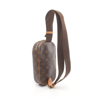 ポシェットガンジュ モノグラム ボディバッグ PVC レザー ブラウン ルイヴィトン バッグ LOUIS VUITTON