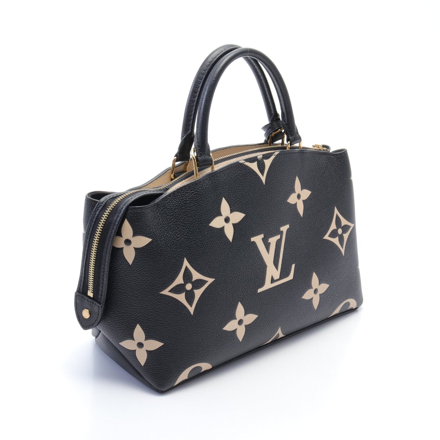 プティ パレPM バイカラーモノグラムアンプラント ハンドバッグ レザー ブラック ベージュ 2WAY ルイヴィトン バッグ LOUIS VUITTON