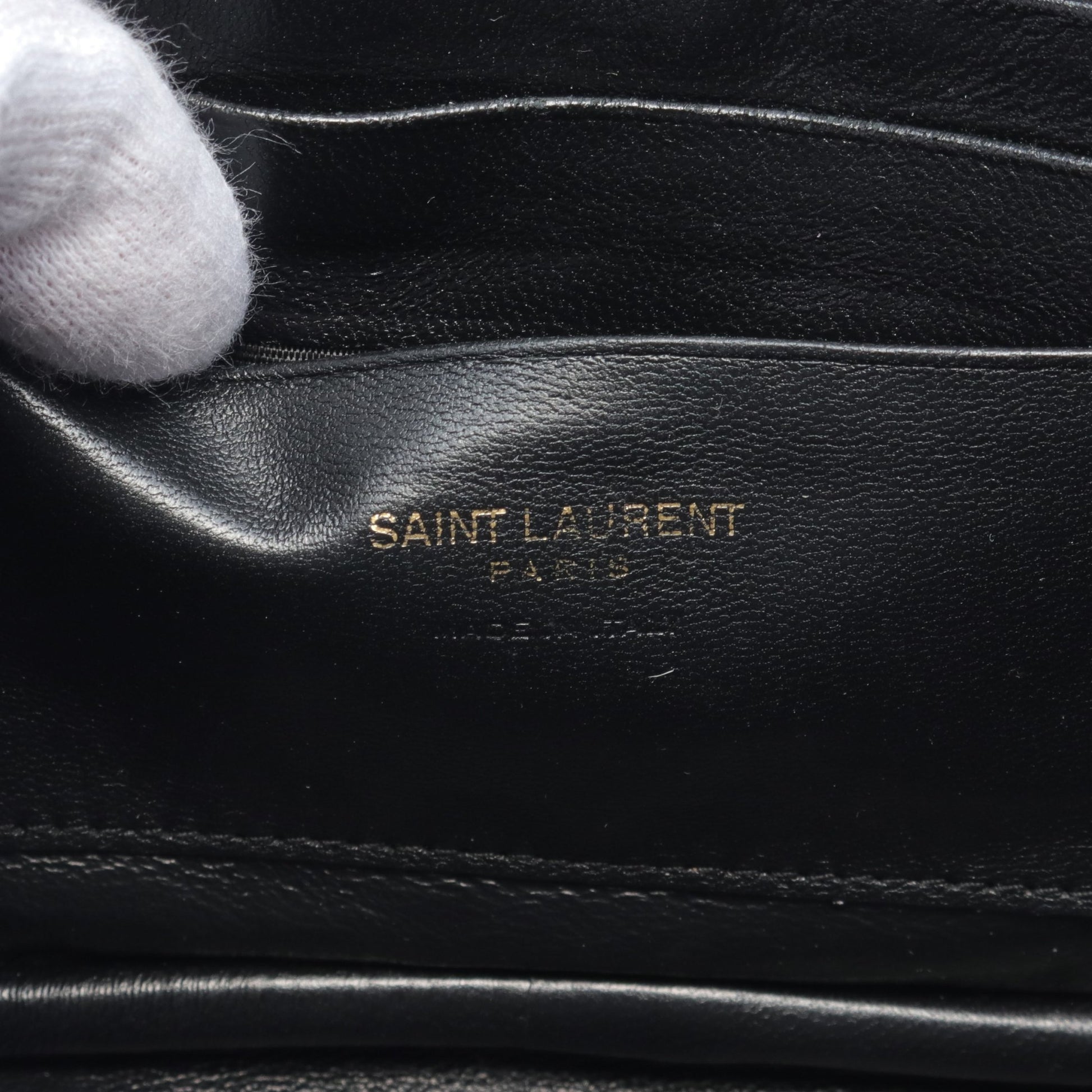 Lou mini ルー ミニ チェーンショルダーバッグ レザー ブラック サンローラン バッグ Saint Laurent