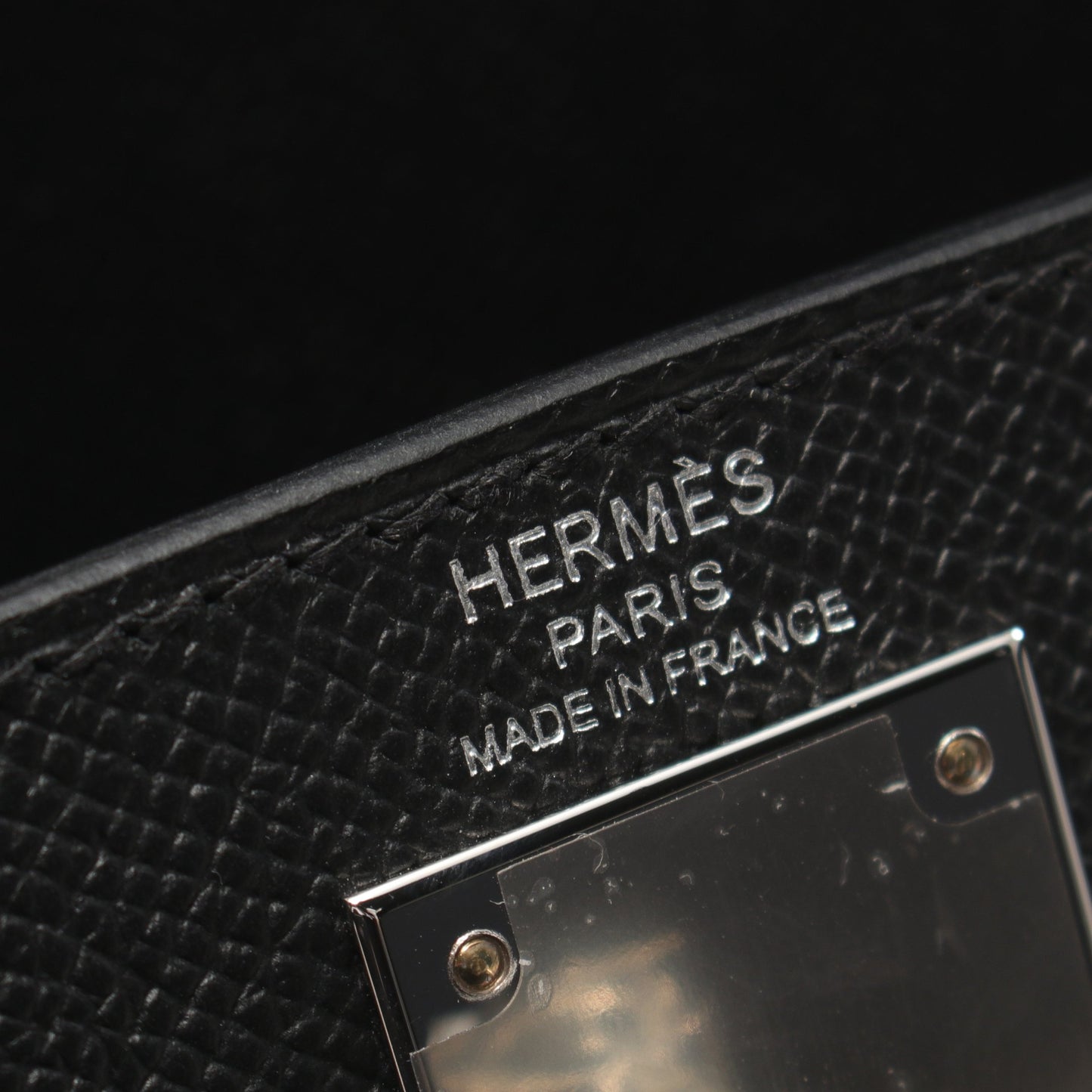 ケリー28 ハンドバッグ ヴォーエプソン ブラック シルバー金具 外縫い 2WAY B刻印 エルメス バッグ HERMES