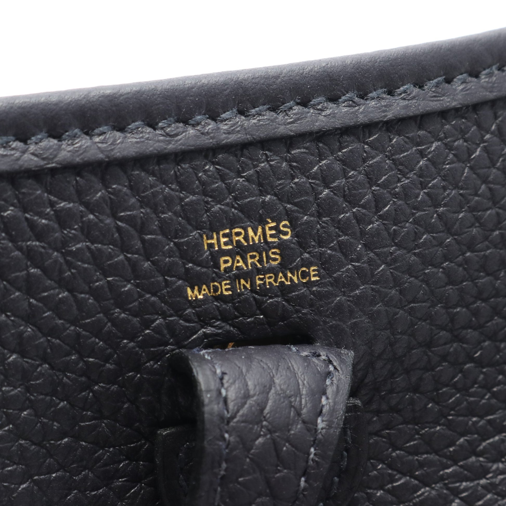 エヴリンTPM ブルーニュイ ショルダーバッグ トリヨンクレマンス ダークネイビー ゴールド金具 W刻印 エルメス バッグ HERMES