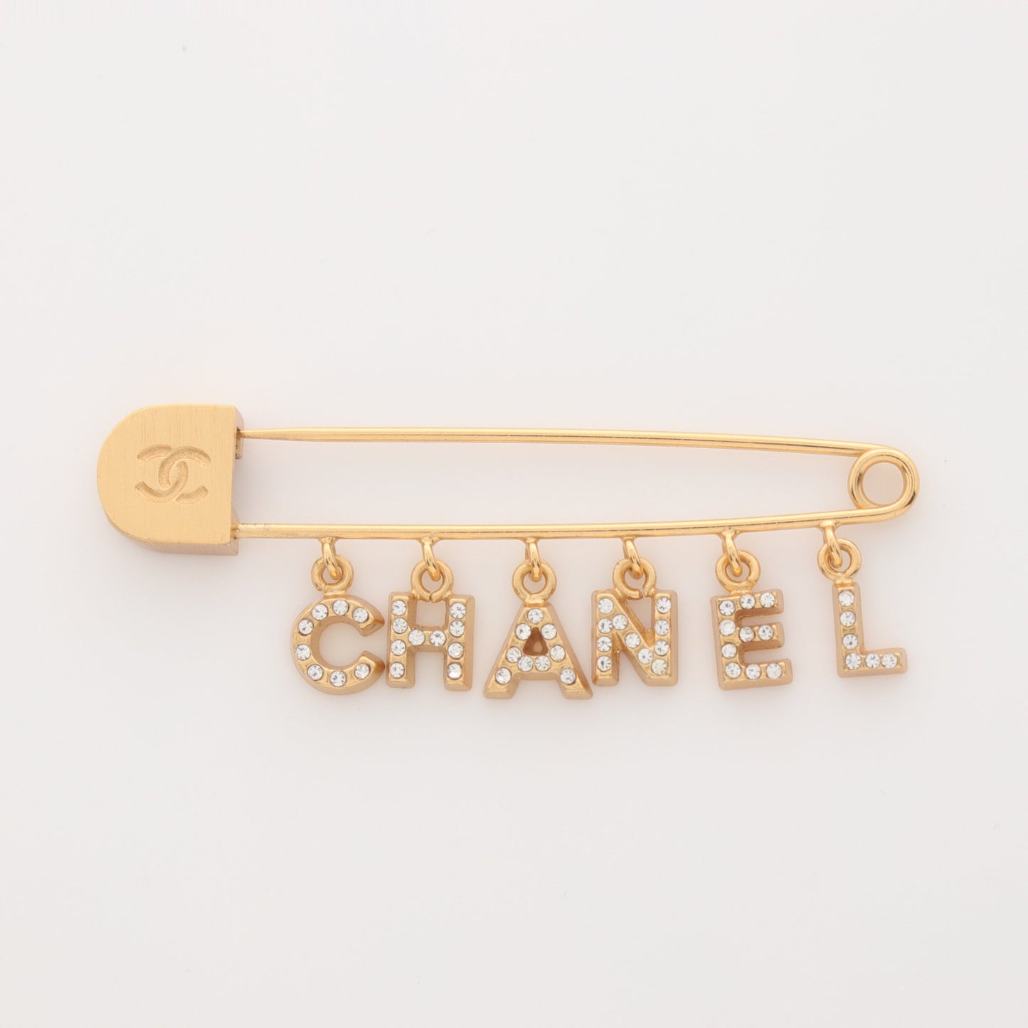 ブローチ GP ラインストーン ゴールド ロゴ 01P シャネル アクセサリー CHANEL