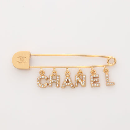 ブローチ GP ラインストーン ゴールド ロゴ 01P シャネル アクセサリー CHANEL