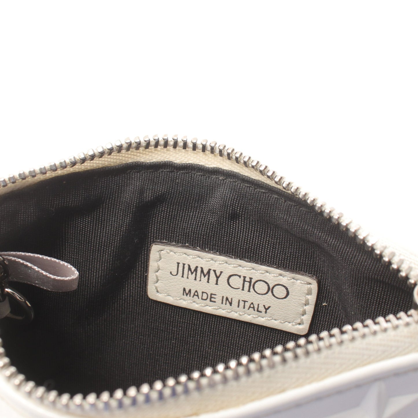 NANCY コインケース エナメルレザー ホワイト キーリング付き ジミーチュウ 財布・小物 JIMMY CHOO