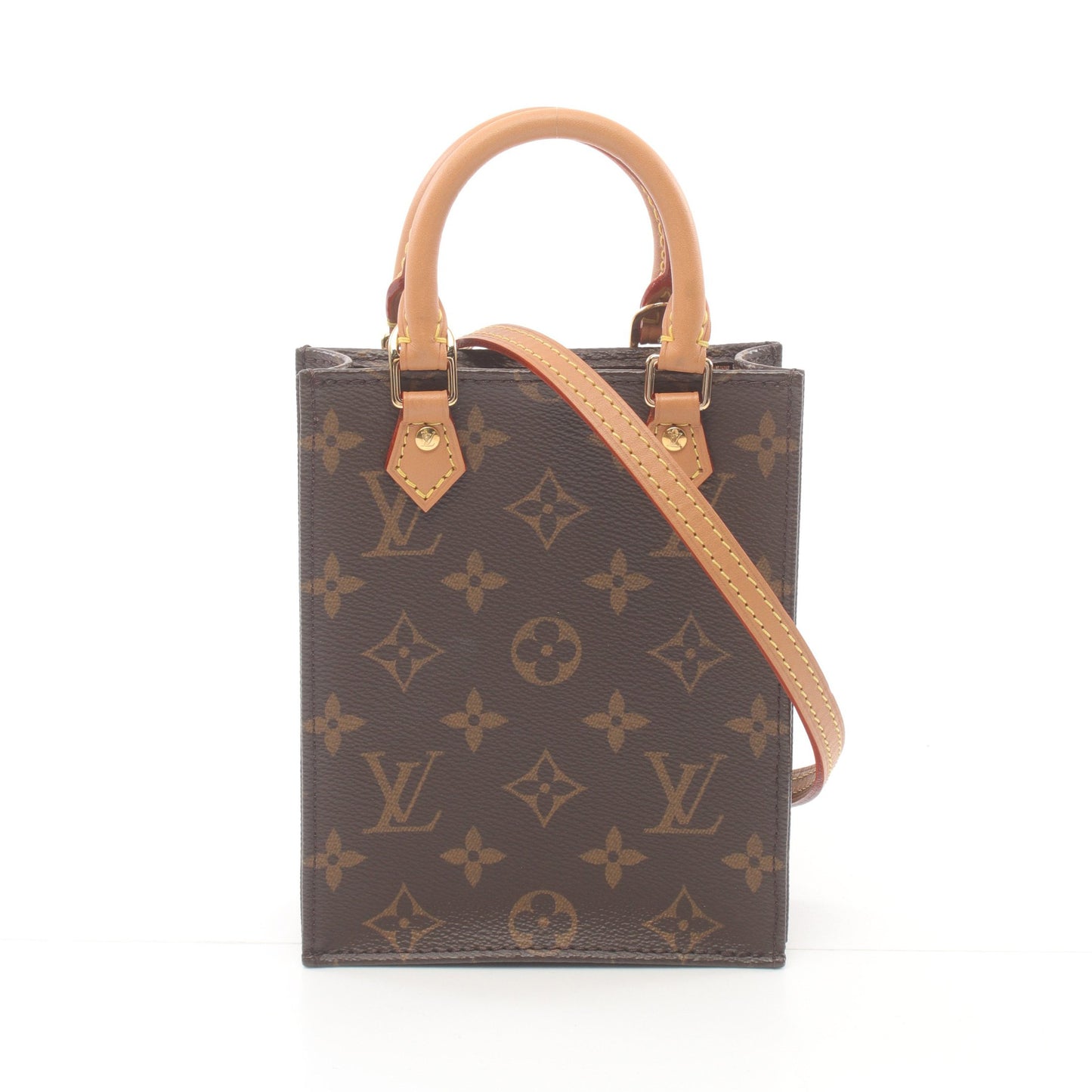 プティット サックプラ モノグラム ハンドバッグ PVC レザー ブラウン 2WAY ルイヴィトン バッグ LOUIS VUITTON