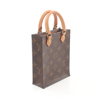 プティット サックプラ モノグラム ハンドバッグ PVC レザー ブラウン 2WAY ルイヴィトン バッグ LOUIS VUITTON