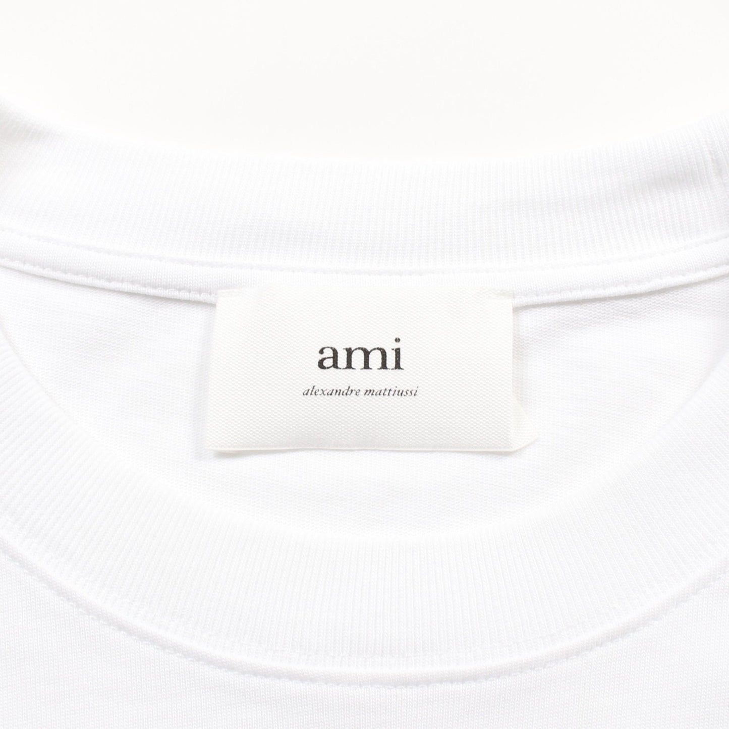 ハートロゴ Tシャツ クルーネック 半袖 コットン ホワイト アミアレクサンドルマテュッシ トップス AMI Alexandre Mattiussi