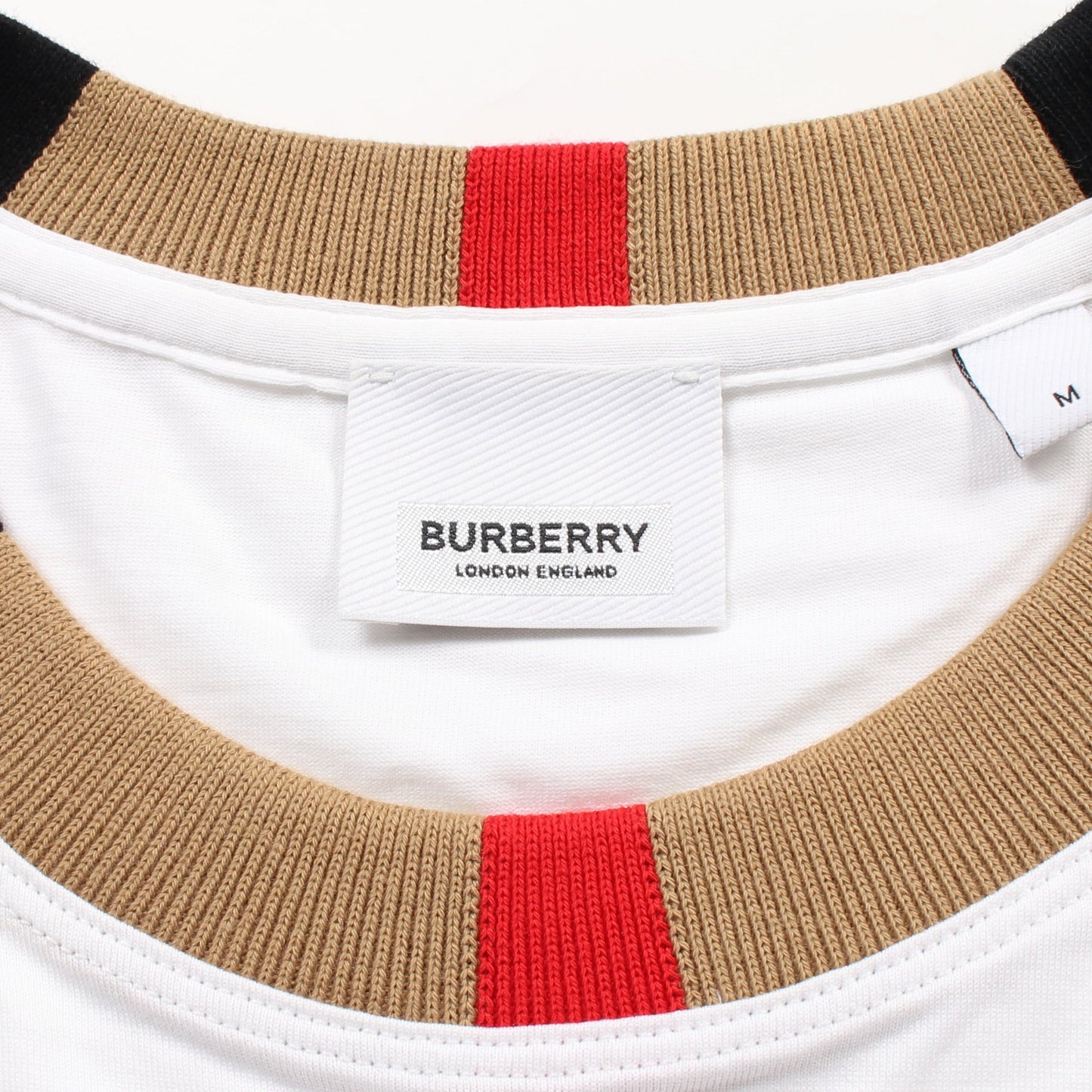 Tシャツ クルーネック ロゴ刺繍 コットン ホワイト バーバリー トップス BURBERRY