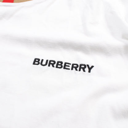 Tシャツ クルーネック ロゴ刺繍 コットン ホワイト バーバリー トップス BURBERRY