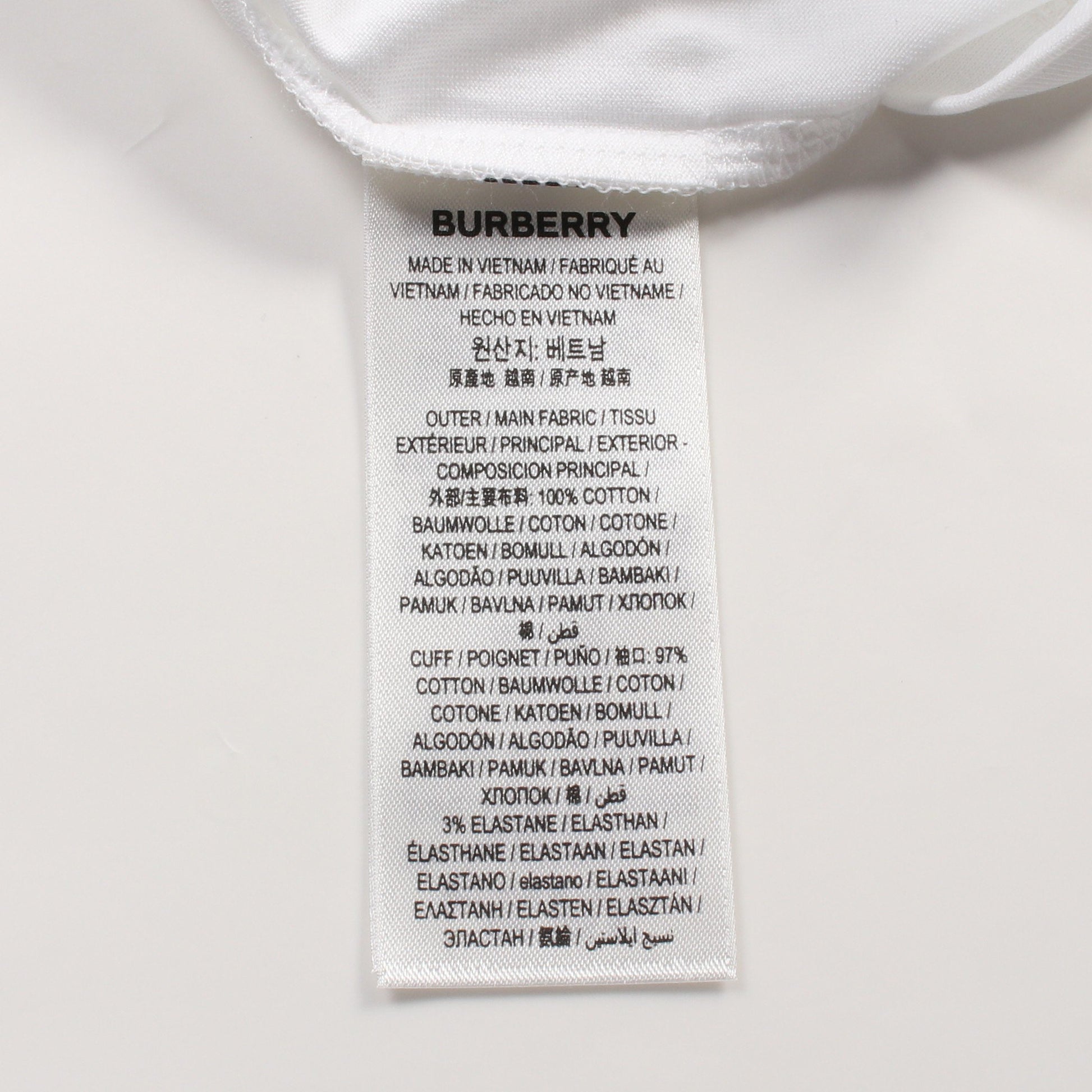 Tシャツ カットソー 長袖 ロゴ刺繍 コットン ホワイト バーバリー トップス BURBERRY