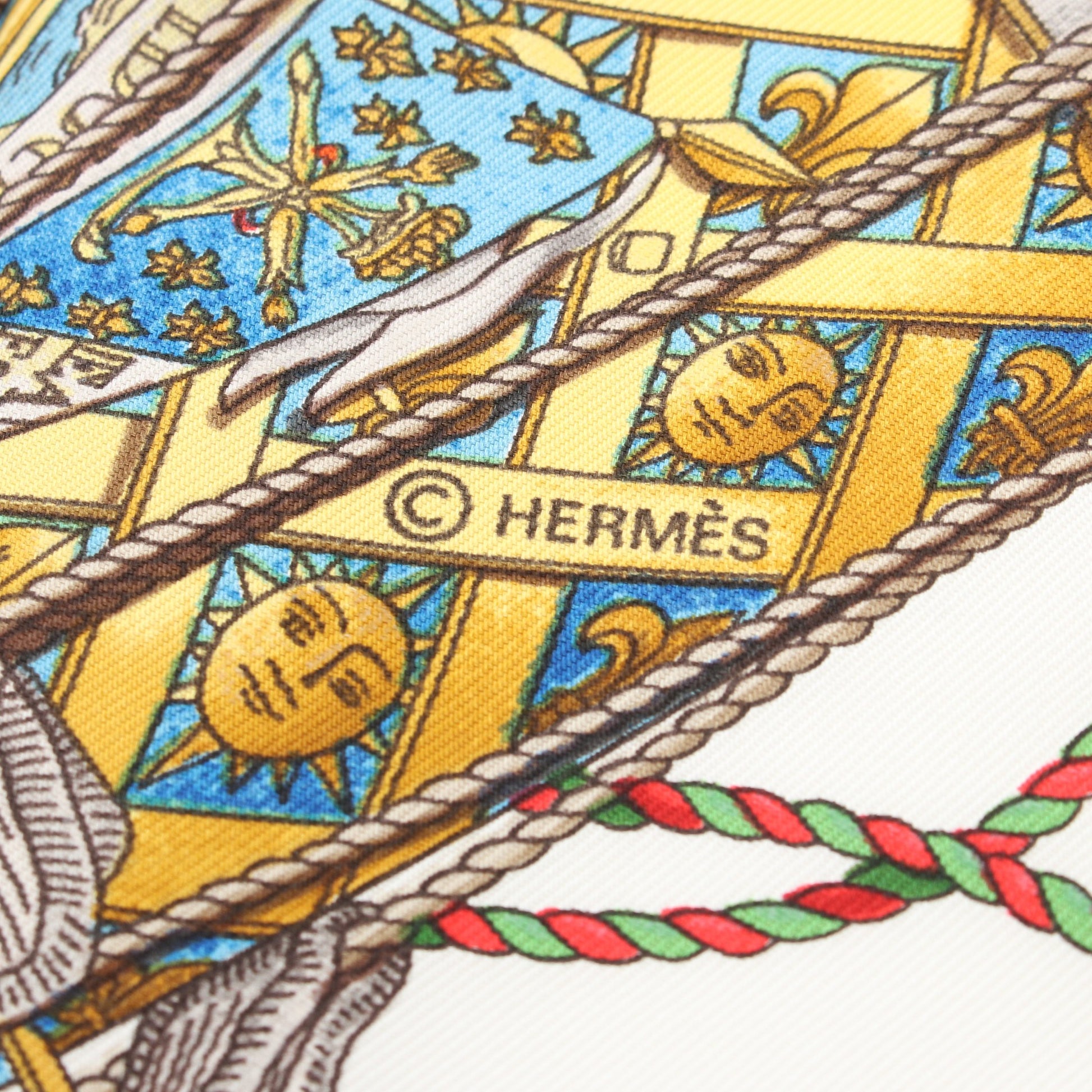 カレ90 LES TAMBOURS スカーフ シルク レッド マルチカラー エルメス 財布・小物 HERMES