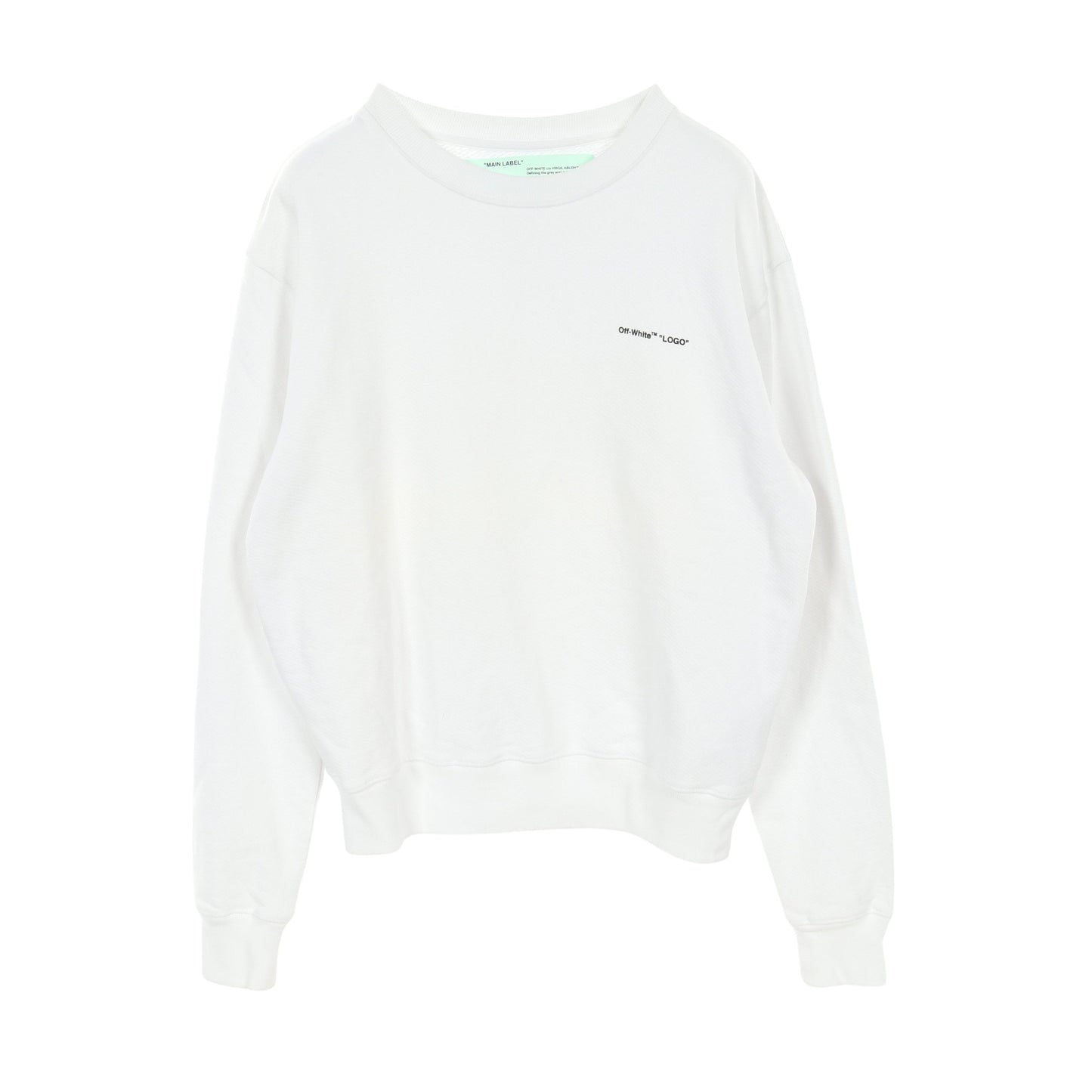 ロゴ スウェットシャツ クルーネック コットン ホワイト オフホワイト トップス OFF-WHITE