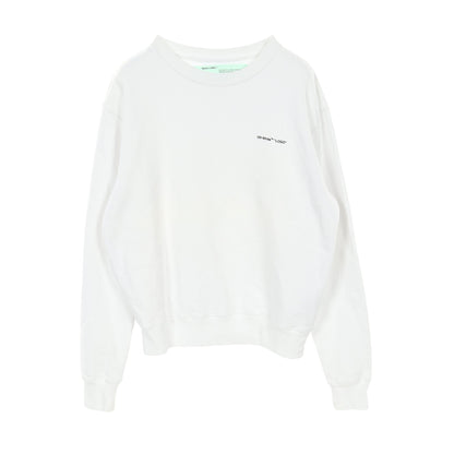 ロゴ スウェットシャツ クルーネック コットン ホワイト オフホワイト トップス OFF-WHITE