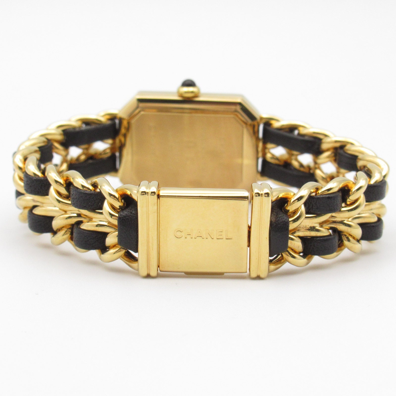 シャネル CHANEL プルミエール M 腕時計 時計 GP（ゴールドメッキ） GP（ゴールドメッキ） レザーベルト レディース ブラック系 H0001 【中古】 プルミエールM レディース 腕時計 クオーツ GP（ゴールドメッキ