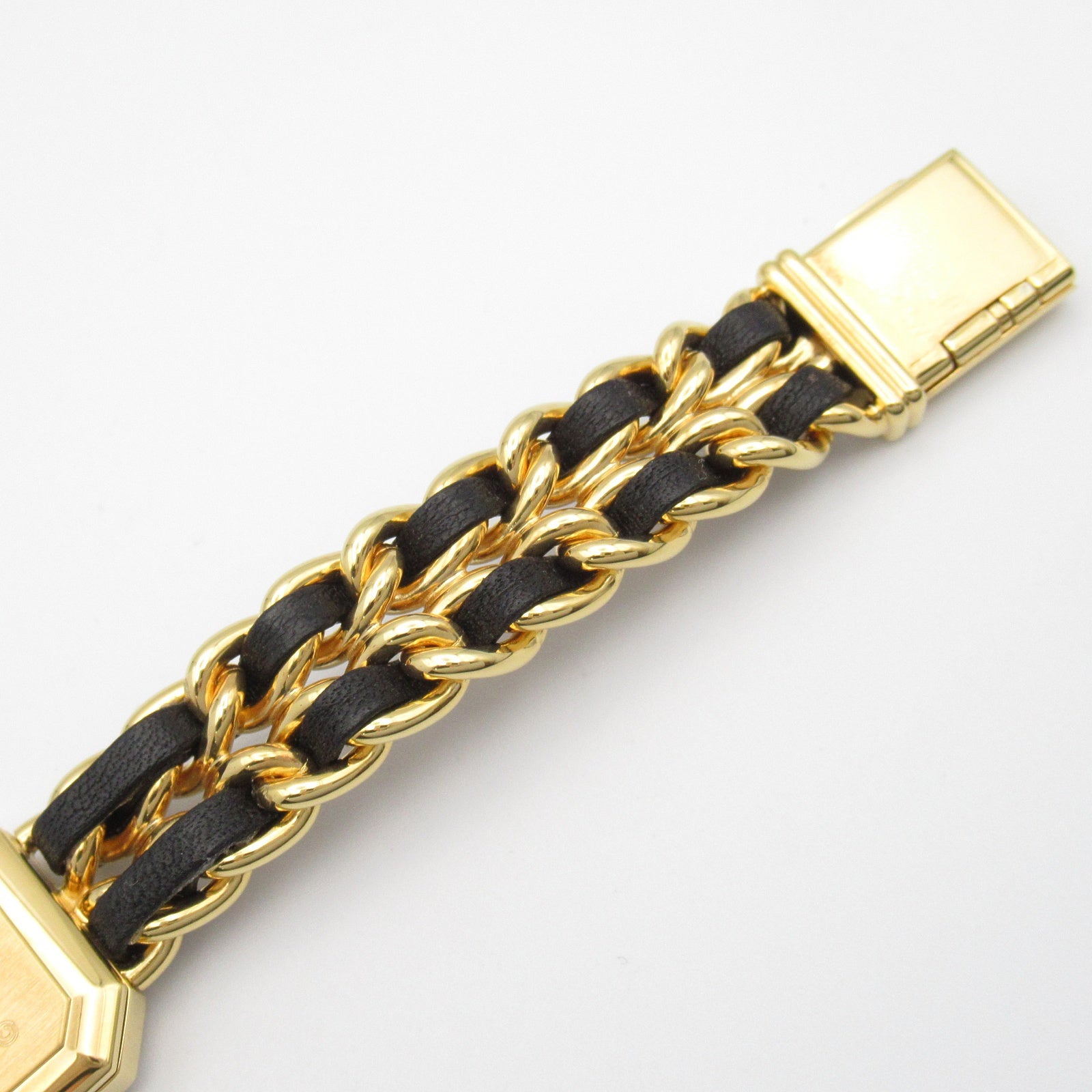 シャネル CHANEL プルミエール S 腕時計 時計 GP（ゴールドメッキ） GP（ゴールドメッキ） レザーベルト レディース ブラック系 H0001 【中古】 プルミエールM レディース 腕時計 クオーツ GP（ゴールドメッキ