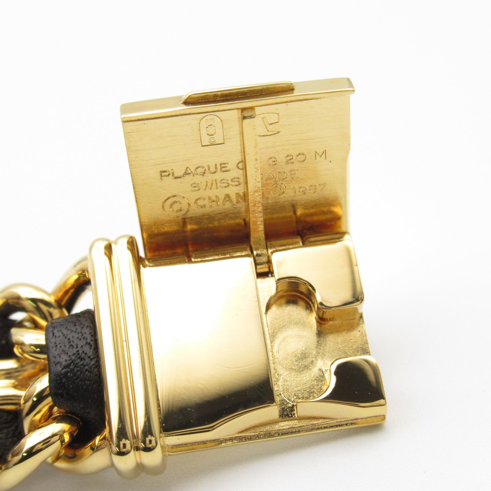 シャネル CHANEL プルミエール M 腕時計 時計 GP（ゴールドメッキ） GP（ゴールドメッキ） レザーベルト レディース ブラック系 H0001 【中古】 CHANEL - シャネル CHANEL プルミエール M 腕時計 時計 GP（ゴールド