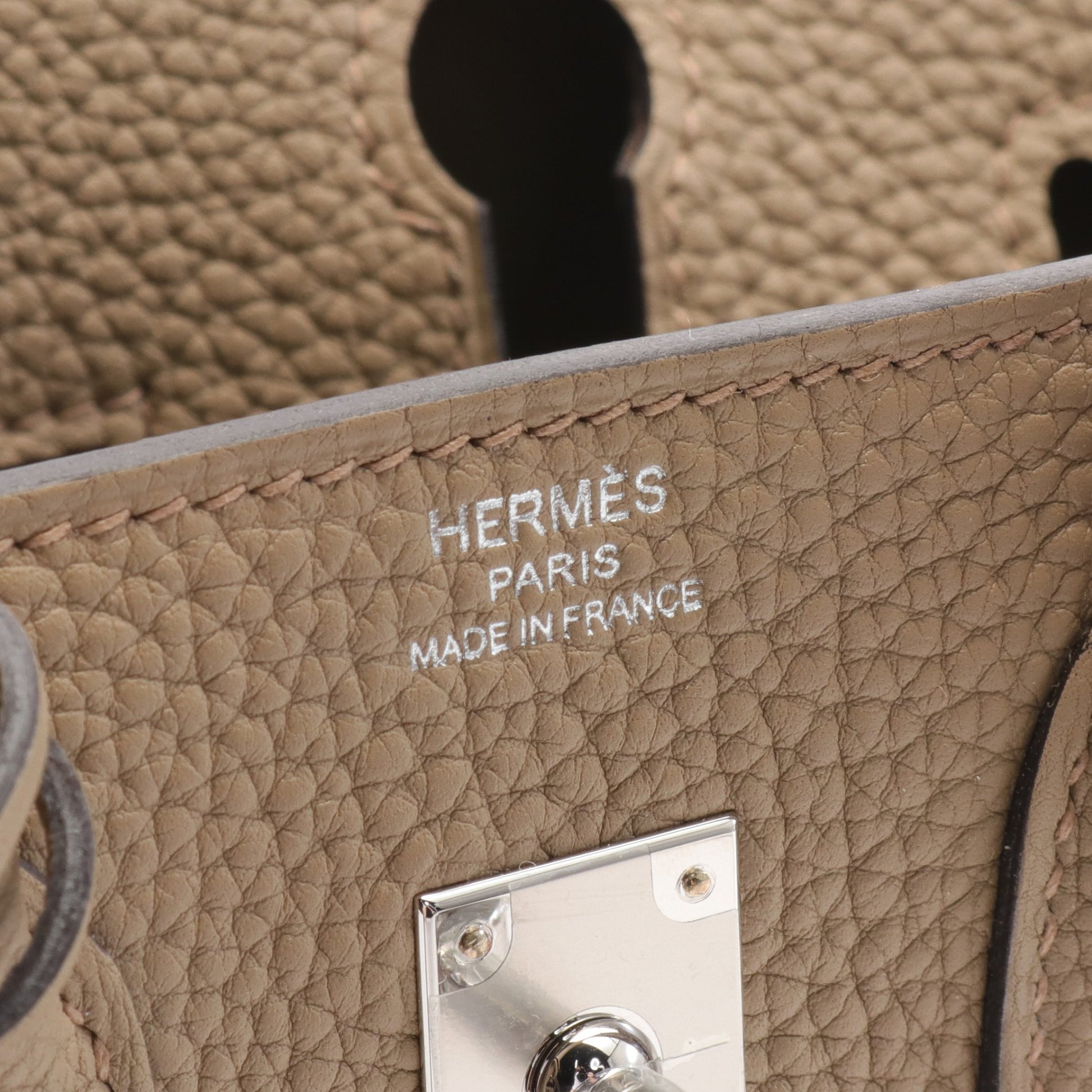 バーキン25 ベージュマルファ ハンドバッグ トゴ ベージュ シルバー金具 W刻印 エルメス バッグ HERMES