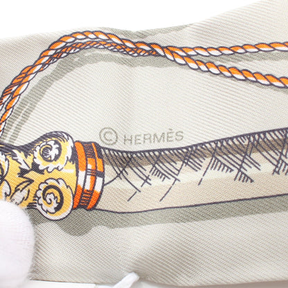 ツイリー CAVAL CADES リボン スカーフ シルク グレーベージュ マルチカラー エルメス 財布・小物 HERMES