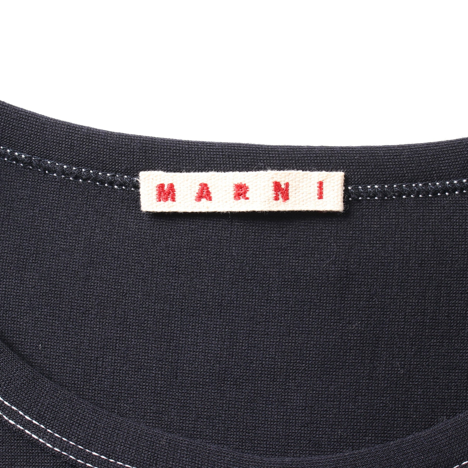 アシンメトリー ランダムプリーツ プルオーバー トップス ウール ナイロン ネイビー 19AW マルニ トップス MARNI