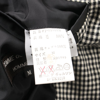 テーラードジャケット チェック ウール ブラック アイボリー コムデギャルソンオムプリュス アウター COMME des GARCONS HOMME PLUS