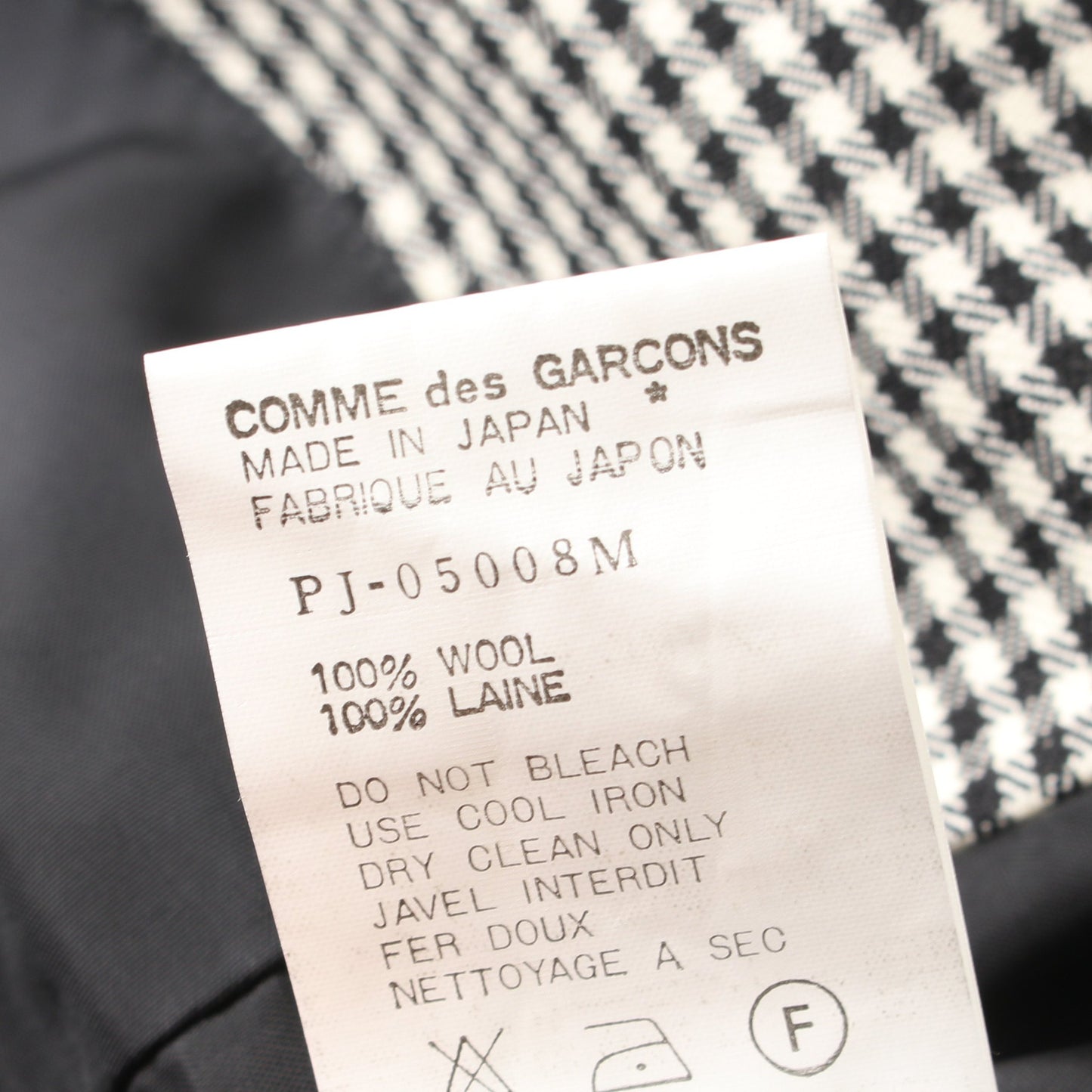 テーラードジャケット チェック ウール ブラック アイボリー コムデギャルソンオムプリュス アウター COMME des GARCONS HOMME PLUS