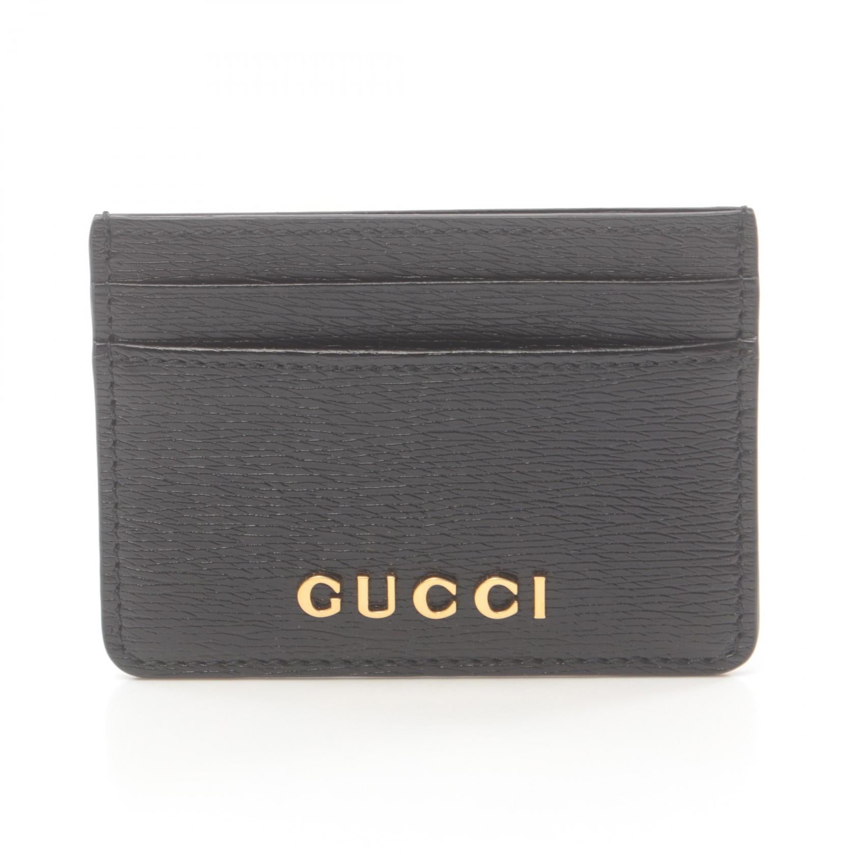 スクリプト カードケース レザー ブラック グッチ 財布・小物 GUCCI