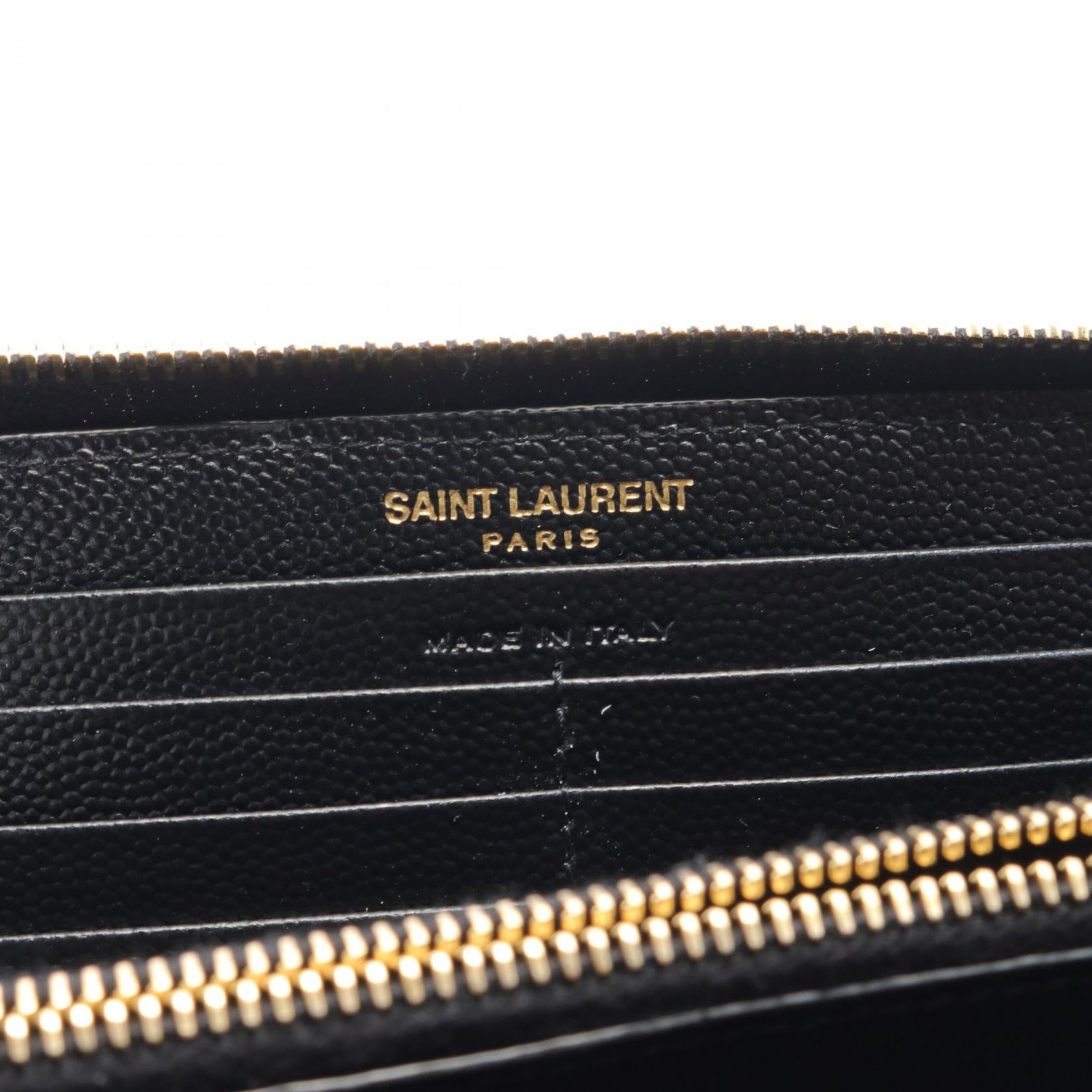 YSLロゴ ラウンドファスナー長財布 レザー ブラック サンローラン 財布・小物 Saint Laurent