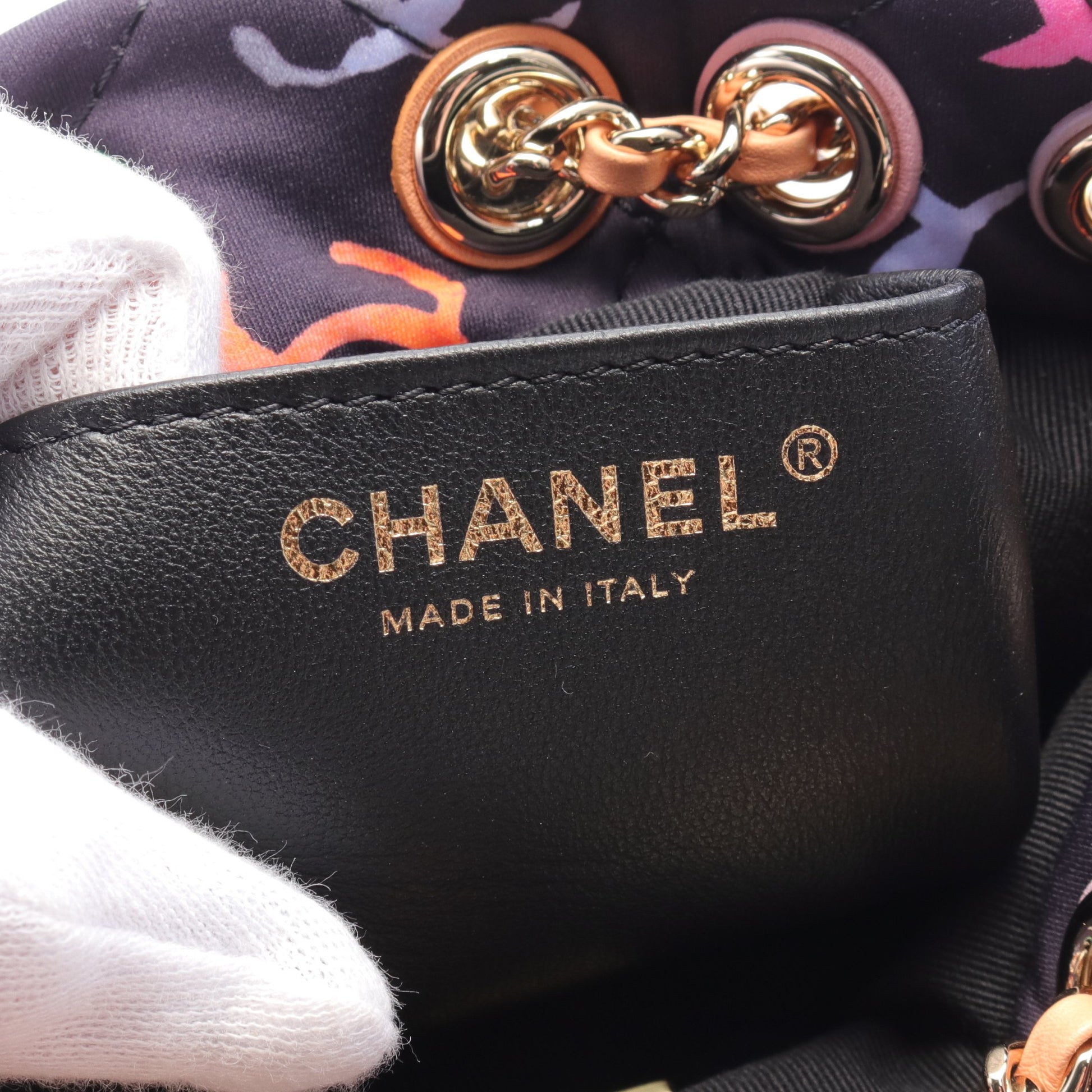 ココマーク バックパック リュックサック キャンバス ネイビー マルチカラー ゴールド金具 シャネル バッグ CHANEL