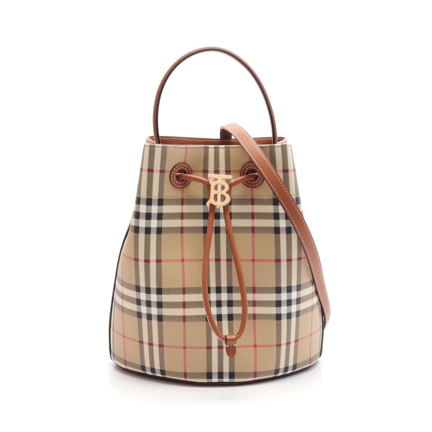 スモール TB バケット ヴィンテージチェック ハンドバッグ PVC レザー ベージュ マルチカラー 2WAY バーバリー バッグ BURBERRY