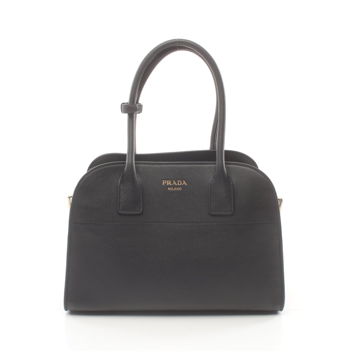 SOFT GLAIN ミディアム ハンドバッグ トートバッグ レザー ブラック プラダ バッグ PRADA