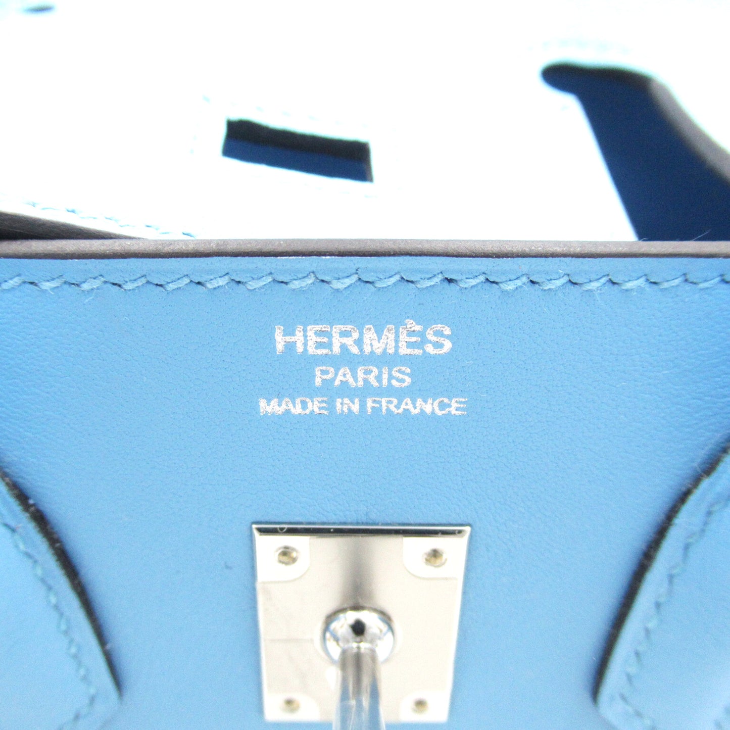 バーキン25 ハンドバッグ レザー ヴォースイフト ブルー ブルーノール シルバー金具 W刻印 エルメス バッグ HERMES