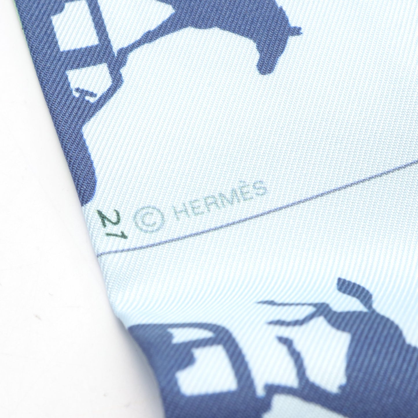 ツイリー HERMES PARADE リボン スカーフ シルク ライトブルー ライトグリーン マルチカラー エルメス 財布・小物 HERMES