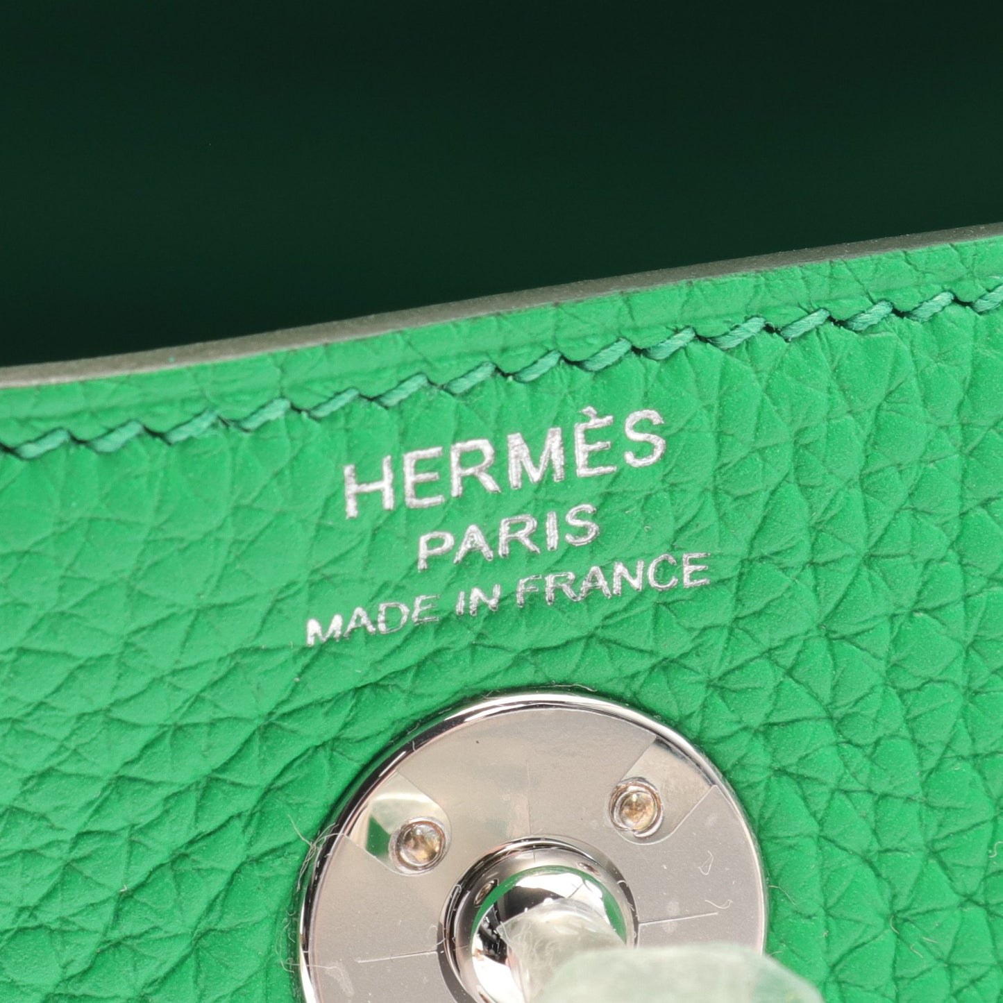 リンディミニ バンブー ショルダーバッグ トリヨンクレマンス グリーン シルバー金具 W刻印 エルメス バッグ HERMES