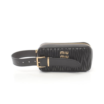 MATELASSE マテラッセ クラッチバッグ レザー ブラック ミュウミュウ バッグ miu miu