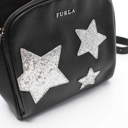 Frida Star バックパック リュックサック レザー ブラック シルバー スパンコール フルラ バッグ FURLA